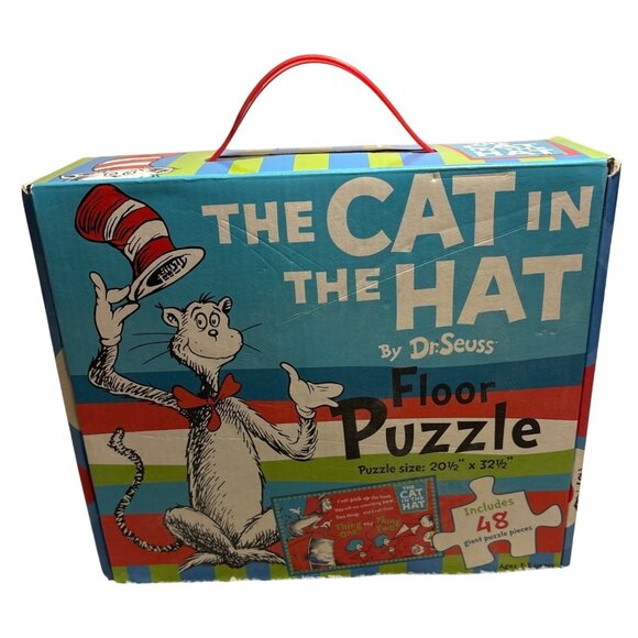 Dr Seuss The Cat In The Hat Floor Puzzle 48 Giant Pieces Age 3-5 Thing 1 Thing 2 - Picture 1 of 7